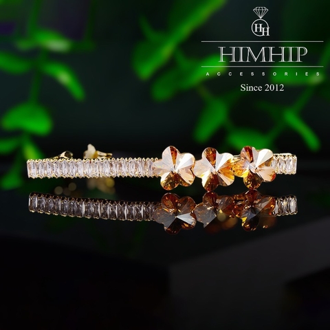 Kẹp Bấm HimHip HKCC Đính Phale Ba Hoa Sang Trọng 0.5x6cm