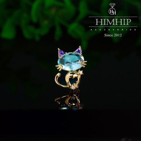 Trâm, Ghim Cài HimHip Mèo Con HKCC Đính Phale 2*2,5cm