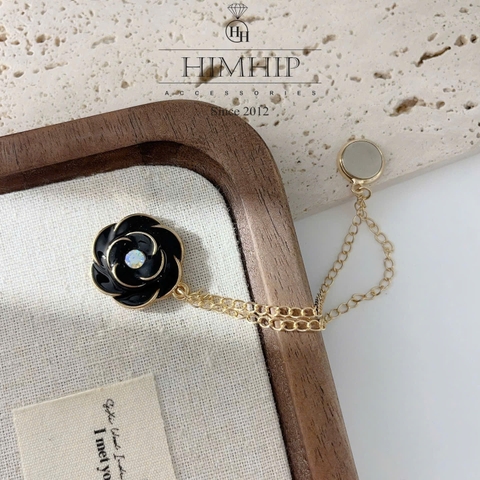 Pin Cài Tự Hít HimHip HKCC Hoa Trà Nhỏ Phối Nụ Phae 2.3+5.5cm