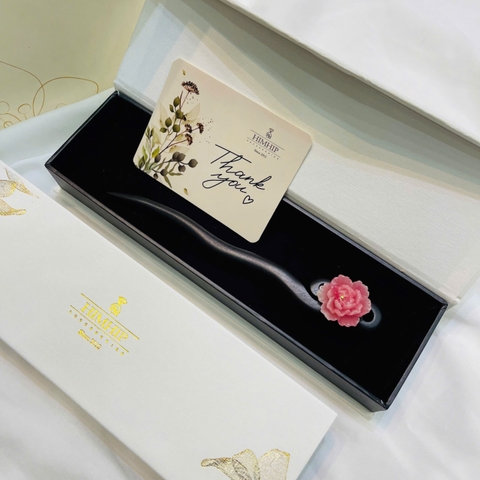 Trâm, Ghim Cài Tóc HimHip Hoa Mẫu Đơn Thanh Lịch 15cm Hộp Phụ Kiện Áo Dài
