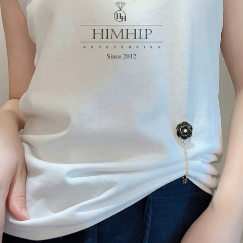 Pin Cài Tự Hít HimHip HKCC Hoa Trà Nhỏ Phối Nụ Phae 2.3+5.5cm