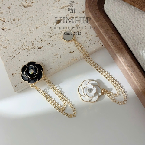 Pin Cài Tự Hít HimHip HKCC Hoa Trà Nhỏ Phối Nụ Phae 2.3+5.5cm