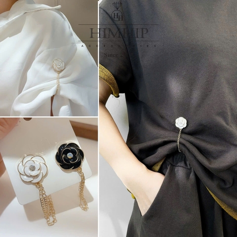 Pin Cài Tự Hít HimHip HKCC Hoa Trà Nhỏ Phối Nụ Phae 2.3+5.5cm