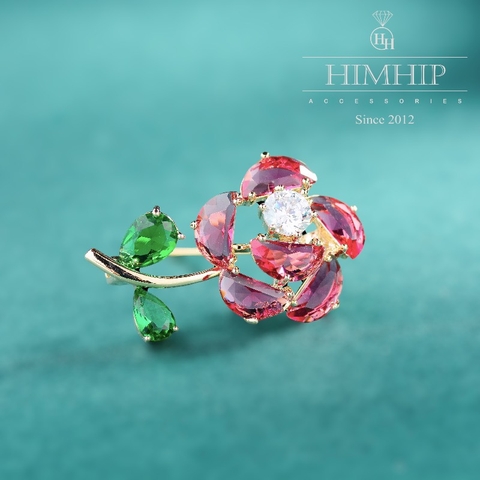 Trâm, Ghim Cài Áo Nhỏ HimHip Hoa Hồng Đáng Yêu HKCC Đính Phale 2*3cm