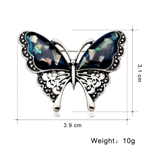 Trâm, Ghim Cài Áo HimHip Bướm Cánh Đá Độc Đáo Sang Trọng HKCC 3*4cm