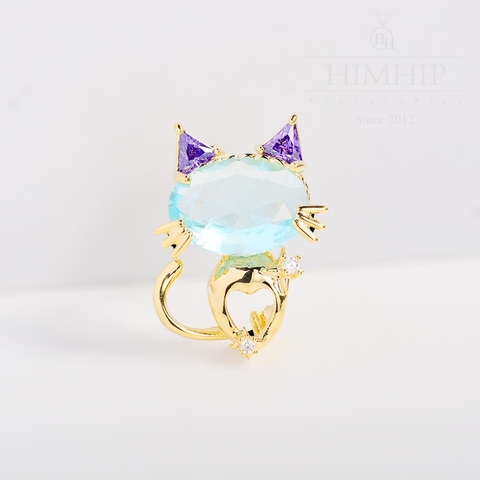 Trâm, Ghim Cài HimHip Mèo Con HKCC Đính Phale 2*2,5cm