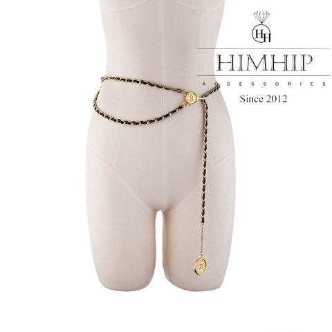 Dây Lưng HimHip Xích Mix Da PU Khóa Sang Trọng 103cm