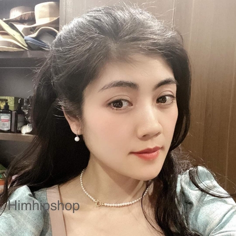 [Thiết Kế] Vòng Cổ HimHip Tinh Thể Ngọc Trai Dáng Ngắn Trẻ Trung 34+5cm