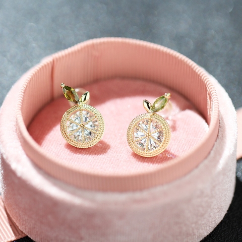 Khuyên Tai Nụ HimHip Hình Quả Cam Đáng Yêu HKCC Đính Phale 1.5cm