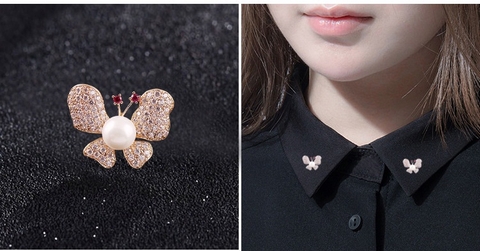 Pin Cài Áo HimHip Bướm Cánh Sang Trọng HKCC Mix Trai 2*2,5cm