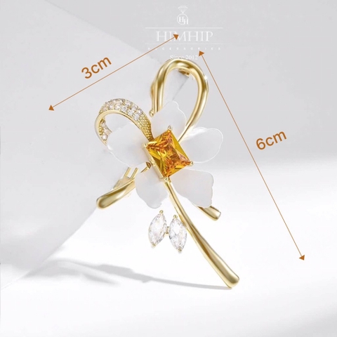 Set Quà HimHip Khăn Lụa Vuông 70x70cm & Cài Áo, Kẹp Tóc Kèm Túi Hộp Thiệp - 579