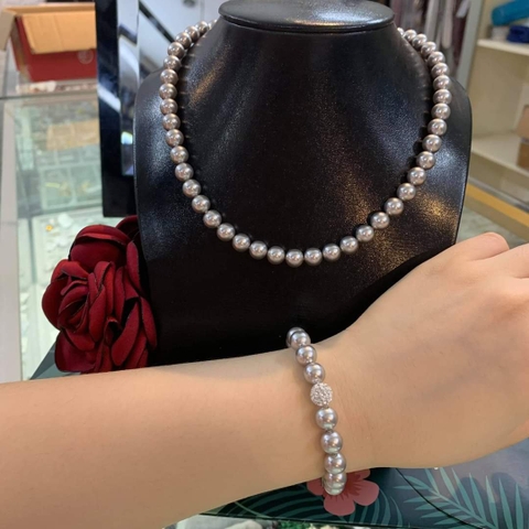 [Thiết Kế] Vòng Cổ HimHip Tinh Thể Ngọc Trai Sang Trọng 40cm Phụ Kiện Áo Dài