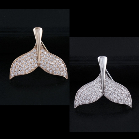 Trâm, Ghim Cài Áo Nhỏ HimHip Đuôi Cá Thanh Lịch HKCC Đính Phale 1,4cm