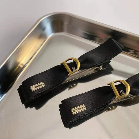 Kẹp Mái Mỏ Vịt HimHip Phối Nơ Vải Chữ D Thanh Lịch 9cm