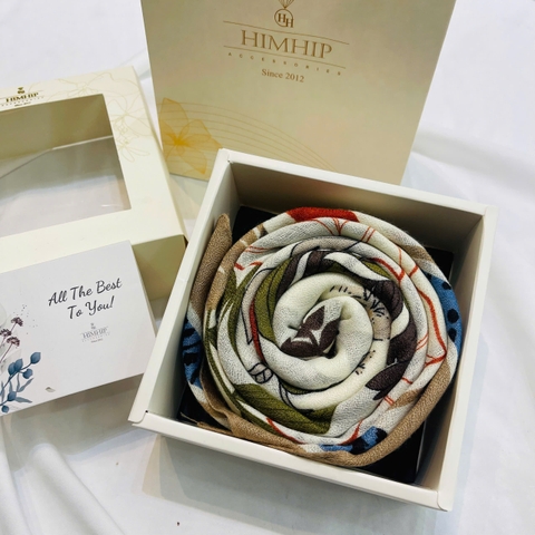 Set Quà HimHip Khăn Viscose  90x90cm Kèm Túi Hộp Thiệp - 1032