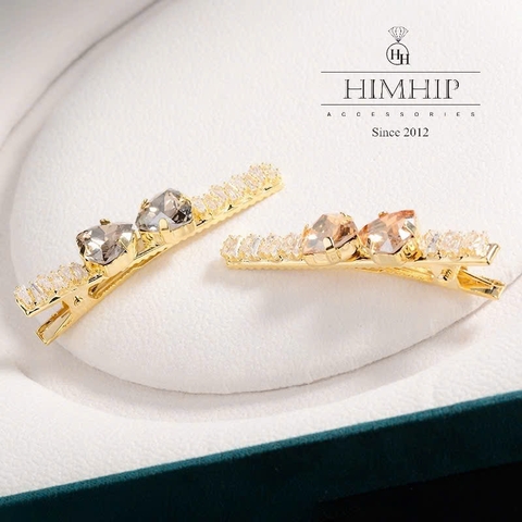 Kẹp Mỏ Vịt HimHip HKCC Nơ Đá Phale Thanh Lịch 1.3*6cm