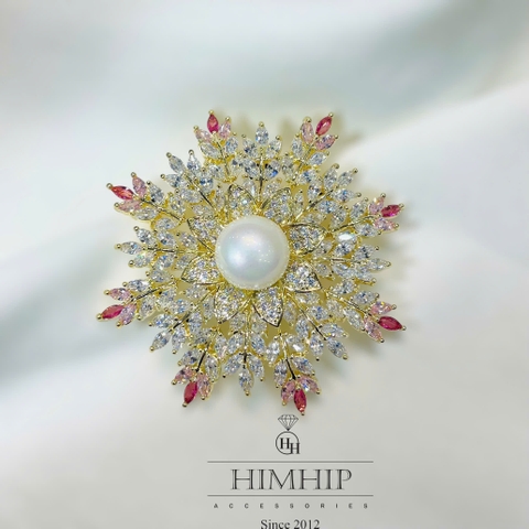 [Noel] Trâm, Ghim Cài Áo HimHip Hoa Tuyết Sang Trọng HKCC Mix Trai 5*5cm