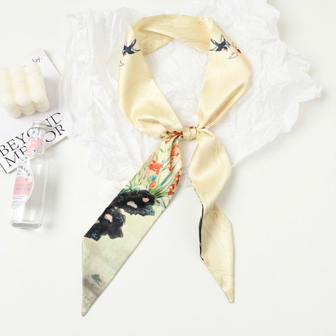 Khăn Lụa Tuban Lụa 129x7cm HimHip Khăn Thắt Túi Quà Tặng Khăn - 11