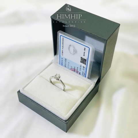 Nhẫn Freesize HimHip Bạc 925 Phối Đá Moissanite