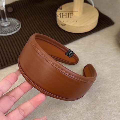 Bờm Tóc HimHip Bản To Phối Da Cá Tính 5.5cm