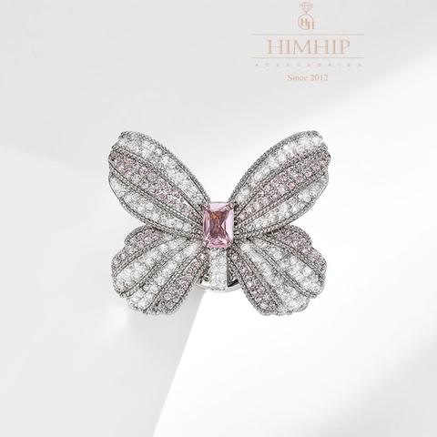 Pin Cài Tự Hít HimHip HKCC Bướm Hồng Phale 2.5*3cm