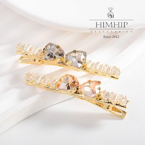 Kẹp Mỏ Vịt HimHip HKCC Nơ Đá Phale Thanh Lịch 1.3*6cm