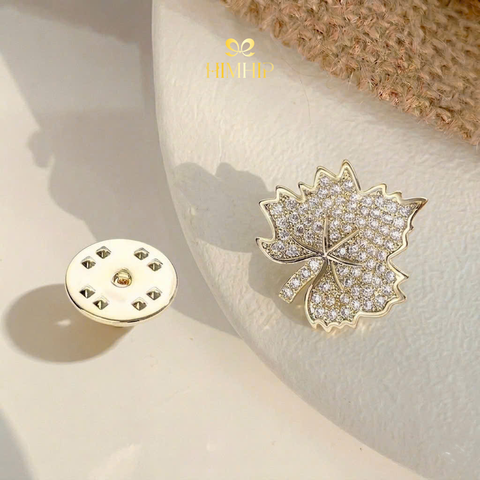 Pin Cài Cúc HimHip HKCC Lá Phong Nhỏ Đính Phale Thanh Lịch 2.1*1.8cm