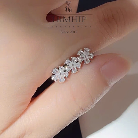 Trâm, Ghim Cài Áo Nhỏ HimHip HKCC Phối Hàng 3 Hoa Phale Lấp Lánh 2.2*0.8cm