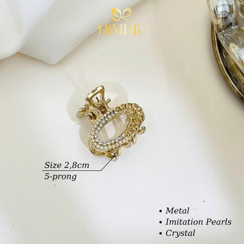 Kẹp Càng Cua HimHip HKCC Đính Đá Dáng Oval Sang Trọng 2.8cm