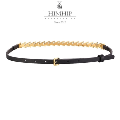 Dây Lưng HimHip Da Thật Phối Xích Vàng Sang Trọng 1x96cm