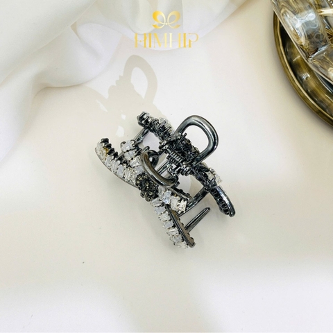 Kẹp Càng Cua HimHip HKCC Nơ Chéo Phale Lấp Lánh 6 Răng 3*4.5cm