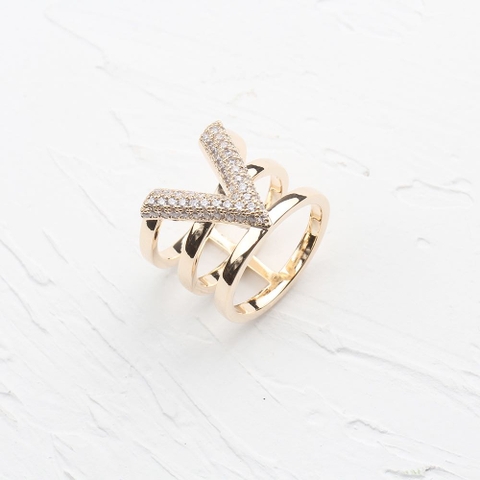 Cài Khăn Ống HimHip Size Nhỏ Hình Chữ V Sang Trọng HKCC Đính Phale 1.8cm