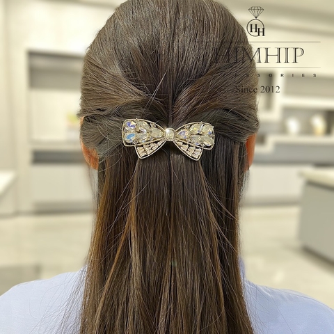 Kẹp Bấm HimHip HKCC Đính Phale Nơ Sang Trọng 3x7cm