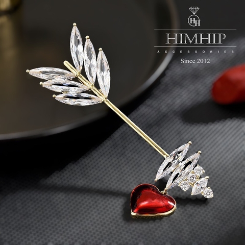 Trâm, Ghim Cài Áo HimHip Mũi Tên Cupid Đáng Yêu HKCC Đính Phale 2*7cm