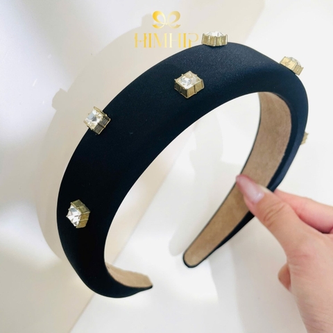 Bờm HimHip Phối Vải Đính Đá Phale Vuông Sang Trọng 3.5cm