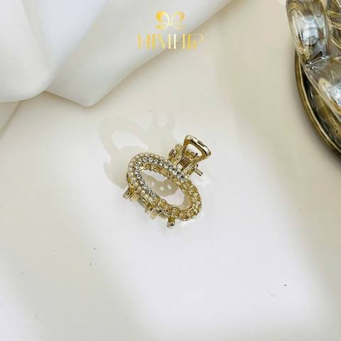 Kẹp Càng Cua HimHip HKCC Đính Đá Dáng Oval Sang Trọng 2.8cm