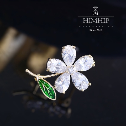 Trâm, Ghim Cài Áo Nhỏ HimHip Hoa 5 Cánh Đáng Yêu HKCC Đính Phale 1,7*2,5cm