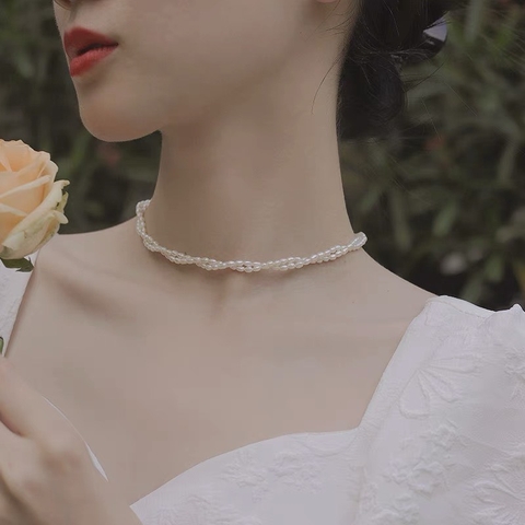 [Thiết kế] Vòng cổ ngọc trai 4mm 4in1 cao cấp 38cm+5cm (Không Kèm Túi Hộp)