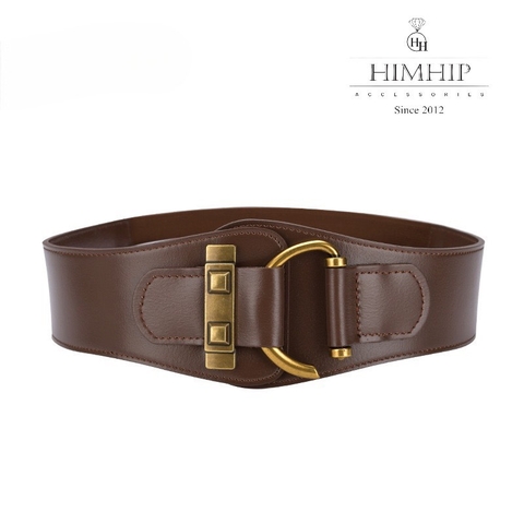 Dây Lưng HimHip Da Thật Mix Chun Khóa Móc Sang Trọng 5x78cm