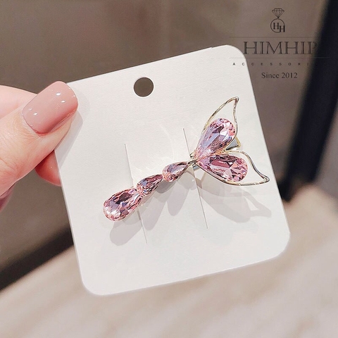 Kẹp Mái Mỏ Vịt HimHip Đính Đá Phale Dáng Đuôi Cá Sang Trọng 3x5.5cm