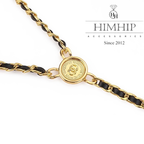 Dây Lưng HimHip Xích Mix Da PU Khóa Sang Trọng 103cm