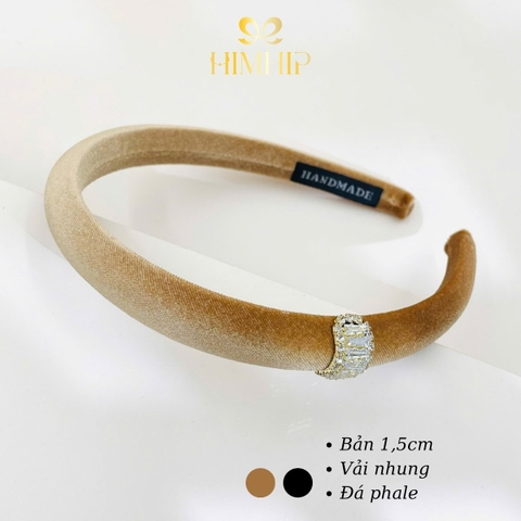 Bờm HimHip Vải Nhung Phối Sọc Phale Lấp Lánh 1.5cm