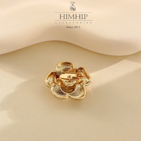 Trâm, Ghim Cài Áo Nhỏ HimHip Hoa Hồng Trơn Thanh Lịch Đính Phale 2,5cm - Vàng