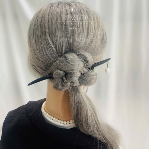 Trâm Cài Tóc Himhip Phối Trai Thật 12ly Thanh Lịch 18cm Kèm Hộp Phụ Kiện Áo Dài