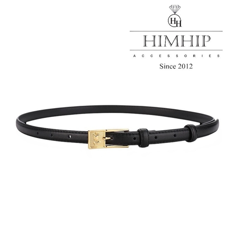 Dây Lưng HimHip Da Thật Khoá Chữ Nhật Logo Hoa Hồng 1.5x100cm