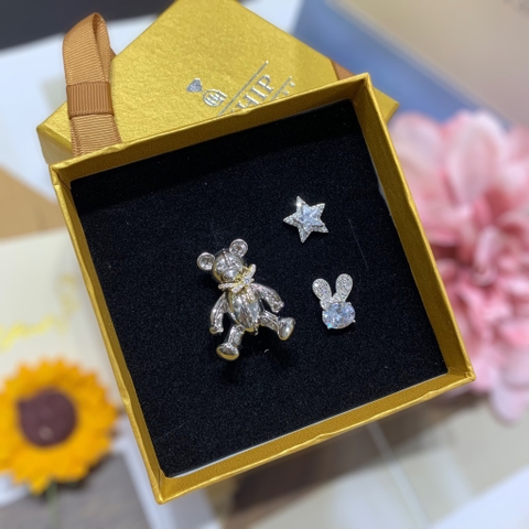Set Quà Valentine HimHip Ghim Cài BearBrick Kèm Túi Hộp Thiệp - 256