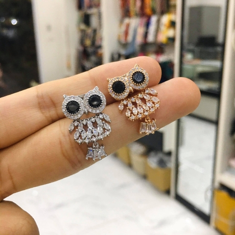 Pin Cài Áo HimHip Nam Nữ Cú Mèo Mắt Đen Đáng Yêu HKCC Đính Phale 1,3*2,1cm