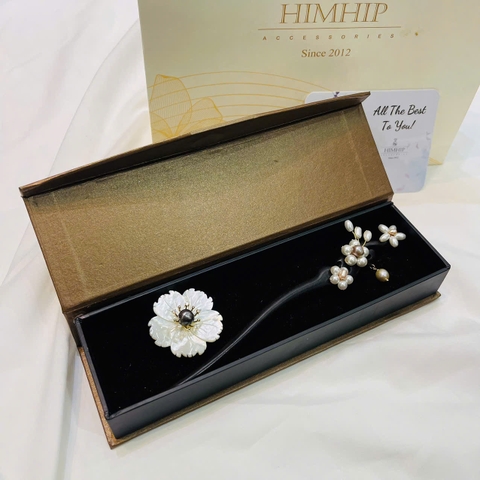 Set Quà 8/3 HimHip Trâm Cài Tóc & Cài Áo Kèm Túi Hộp Thiệp - 41