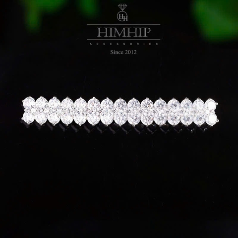 Kẹp Bấm HimHip HKCC Phối Đá Phale Trắng 7*1.1cm