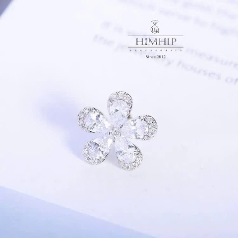 Pin Cài Áo HimHip Hoa 5 Cánh Thanh Lịch HKCC Đính Phale 1.5x1.5cm